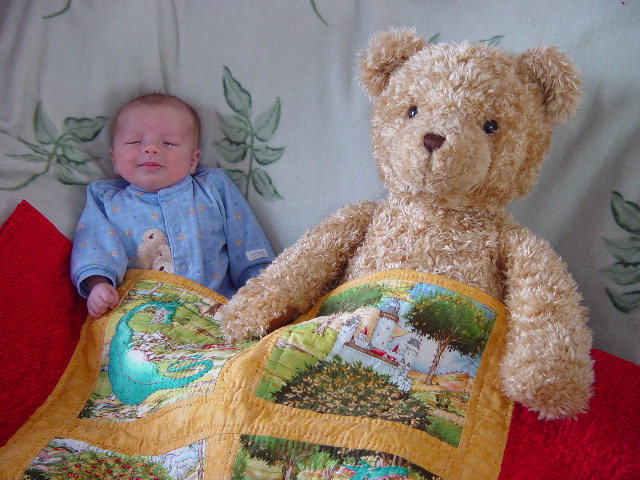 Bear and Quilt from Aunt Nancy & Uncle David