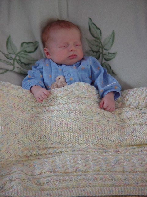 Pierce's afgan made by Grandma Fligor